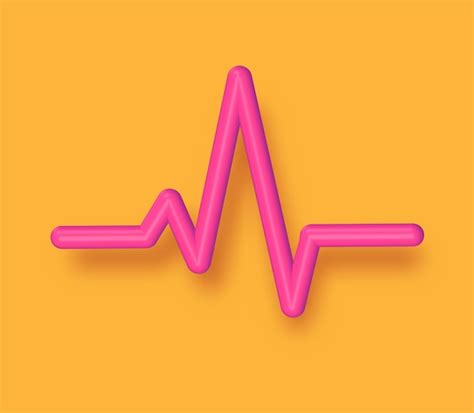 Premium Vector Heart Beat 3d Line Heartbeat Ecg Cardiogram Render