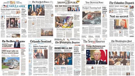 Heres How Newspapers In 10 Key States Covered The Comey Memo News