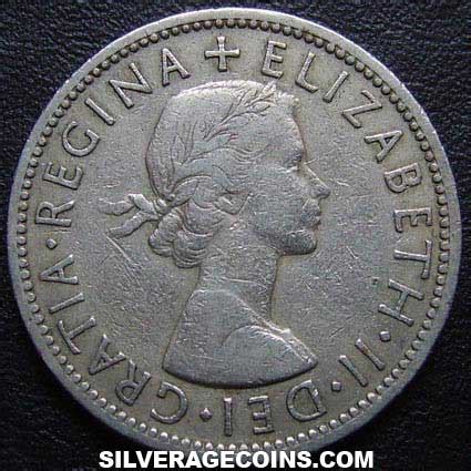 Elizabeth Ii British Shillings Florin Silver Age Coins