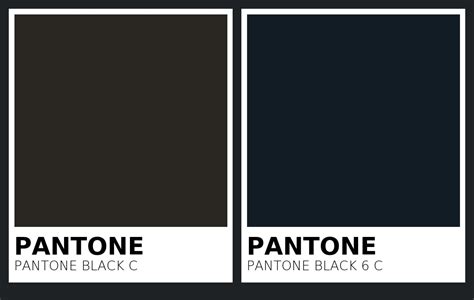 Color PANTONE Black C vs PANTONE Black 6 C Side By Side