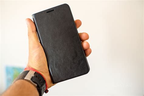Чехол книжка для Galaxy Note 3 из черной кожи с кармашком для кредитных ...
