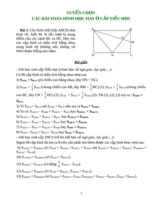 MỘT SỐ BÀI TOÁN HÌNH HỌC HAY CÓ HDG CHI TIẾT Ở TIỂU HỌC PDF