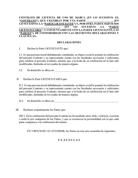 Modelo De Contrato De Exclusividad De Marca Actualizado Noviembre 2023