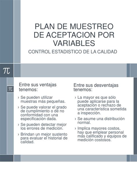 Plan De Muestreo De Aceptacion Por Variables Pdf Estadísticas Análisis