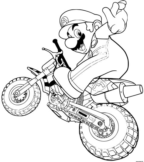 Coloriage Super Mario Bros Moto Lego Dessin Mario Bros Imprimer