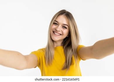 Young Happy Smile Girl Take Selfie Stock Photo 2216165691 | Shutterstock