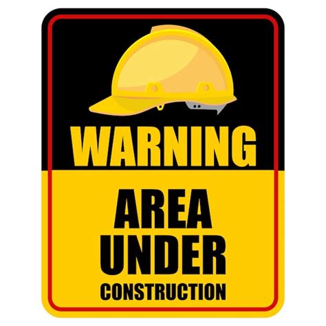 Premium Vector | Warning Area Under Construction sign and sticker vector