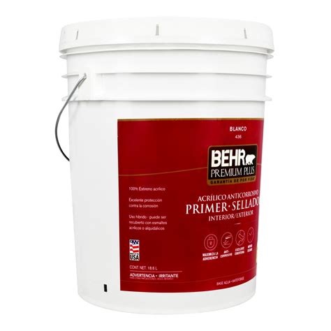 Primer Sellador Behr Premium Plus Acr Lico Anticorrosivo Blanco L