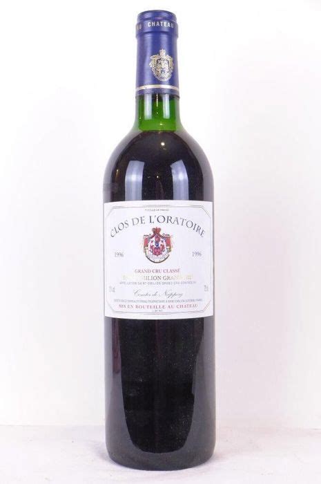 Saint émilion clos de l oratoire grand cru classé rouge 1996 bordeaux