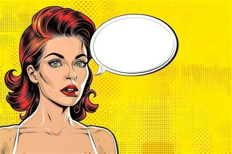 Retro Pop Art Vintage Women With Speech Bubbles Premium AI Generated