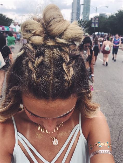 Festival Hairstyles With Glitter