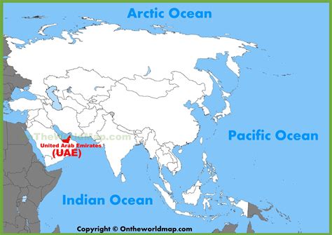 UAE location on the Asia map - Ontheworldmap.com