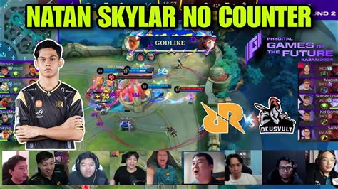 NATAN SKYLAR MENYALA REACTION STREAMER RRQ VS DEUS VULT GAME OF THE