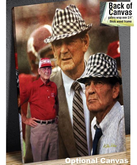 Paul Bear Bryant Alabama Crimson Tide Ncaa Football Art Print Etsy