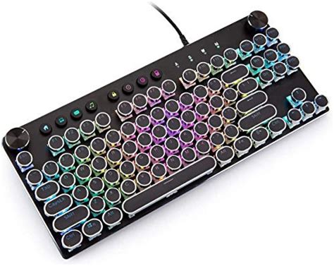 Backlit Mechanical Keyboard With Typewriter Styled Round Keys Yinz Buy