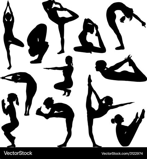 Different Yoga Poses Royalty Free Vector Image