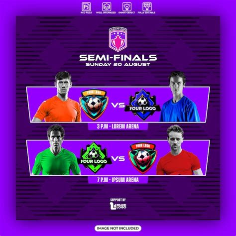 Premium Psd Soccer Semi Finals Match Graphic Design Template