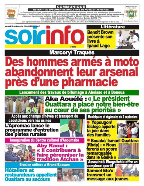 Titrologie Ao T Revue De La Presse Ivoirienne Yeclo