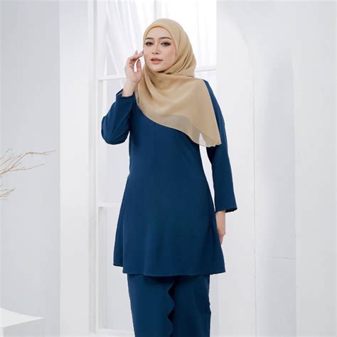 Kurung Riau Scallop No Beads Plus Size Shopee Malaysia