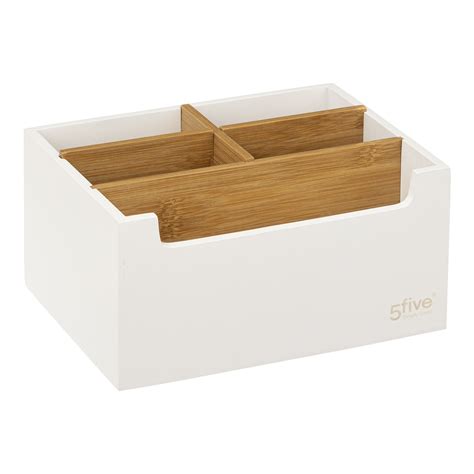 Organizador WC Natureo Branco Em Bambu 5five hôma