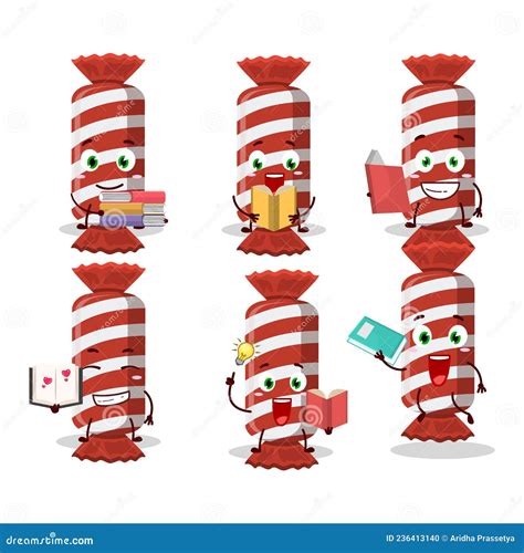 A Picture Of Red Long Candy Package Cartoon Character Concept Reading