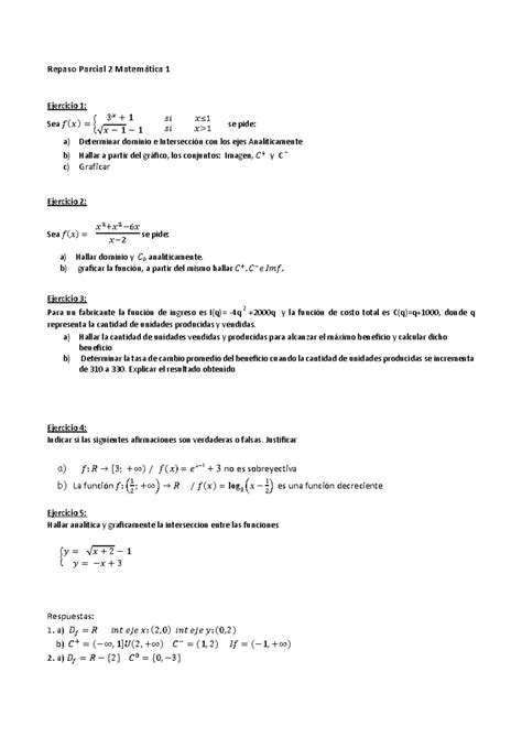 Más ej Repaso Parcial 2 Mate 1 virtual Repaso Parcial 2 Matemática 1