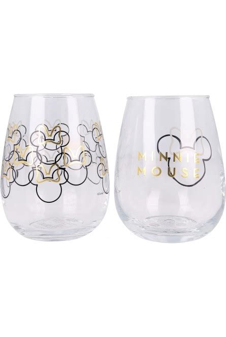 Set 2 Vasos Minnie Mouse Mickey Mouse Disney Cristal 510 Ml