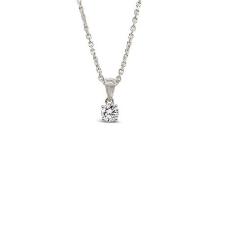 18ct Gold 020ct Diamond Solitaire Necklace Temelli Jewellery