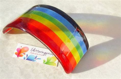 Fused Glass Rainbow Arch Ornament Etsy Uk Fused Glass Ornaments Etsy Fused Glass