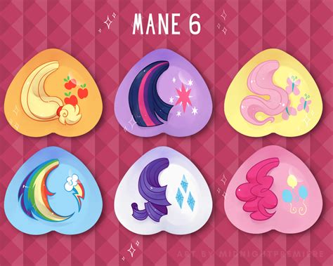 My Little Pony Mane 6 Cutie Mark Buttons MLP Friendship is - Etsy Finland