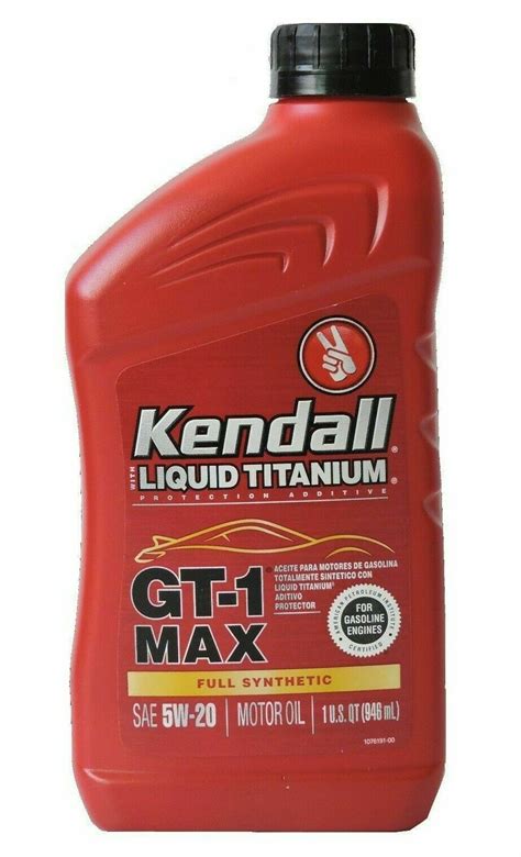 Kendall 5w20 Full Synthetic Motor Oil Gt1 Max With Liquid Titanium