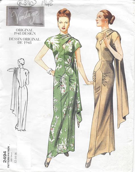 Vintage Vogue Sewing Pattern Dress B R The