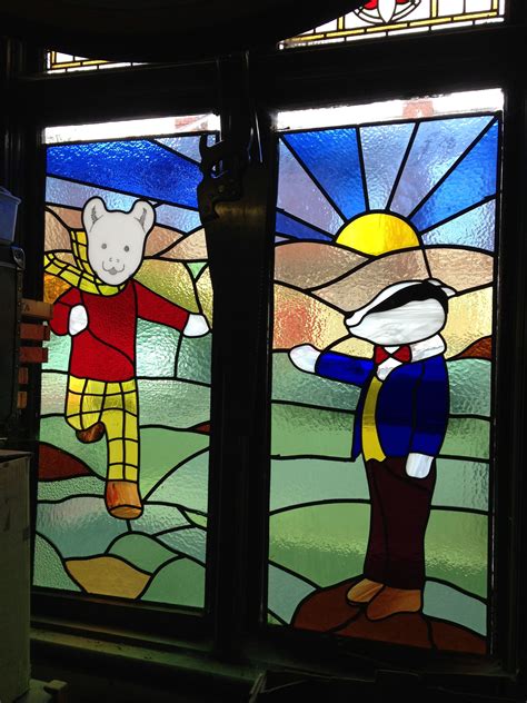 Rupert Bear and Bill Badger Stained Glass