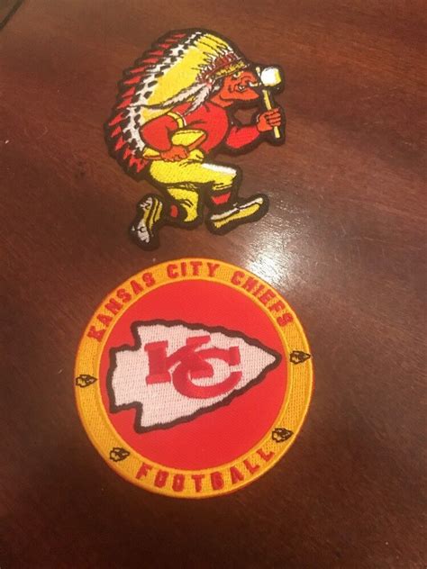 2 Kansas City Chiefs Embroidered Iron On Patches Patch Lot 35 X 3