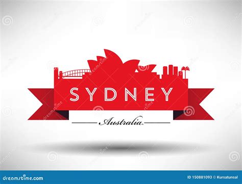 Sydney Skyline And Landmarks Silhouette Vector Cartoondealer