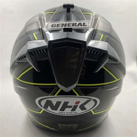 Jual Helm Nhk Gladiator Motif Hawk Black Yellow Glossy Double Visor M