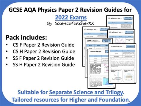 AQA GCSE Physics Paper 2 Revision Guides 2022 Teaching Resources