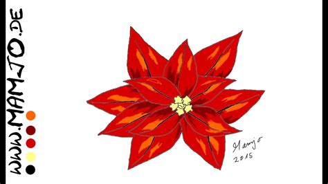 Weihnachtsstern einfach und schnell zeichnen Tutorial einfach und