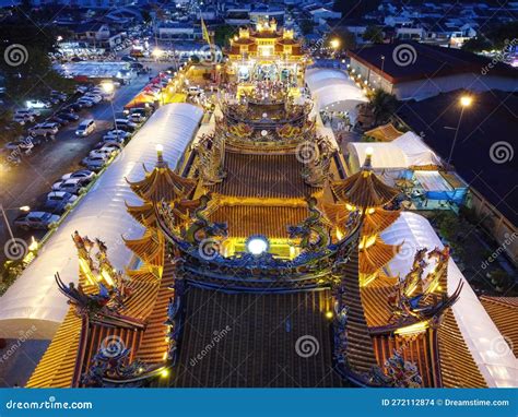 Aerial View Rooftop Of Jalan Raja Uda Tow Boo Kong Temple Editorial