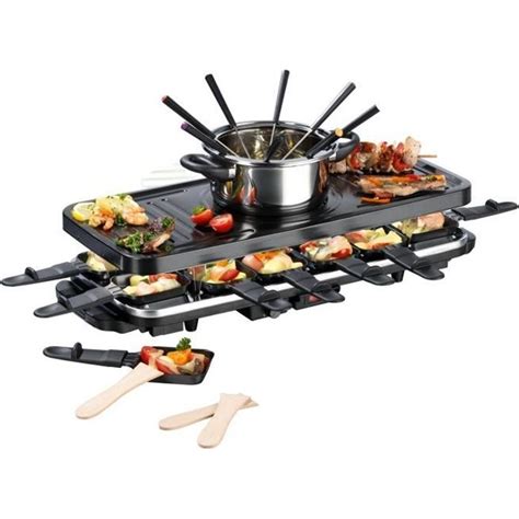 Gourmetmaxx Raclette Et Fondue Set Xxl Pour Personnes Fondue Au