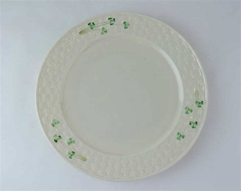 Irish Belleek Shamrock Dinner Plates