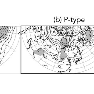 Composite Anomalies Of Slp Contours Hpa In The A Pm B P And