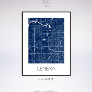 Lenexa Kansas Lenexa KS Map Lenexa Map Lenexa Print Lenexa - Etsy