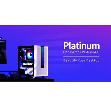 Jual Casing Komputer PCCooler Platinum LM200W Mesh RGB White Case M ATX