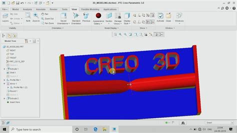 CREO 3D MODELING 3D ALL COMMANDS BASIC COMMANDES SKETCHING EXTRUDE