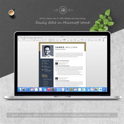 James William Printable Resume Templates Templatemonster