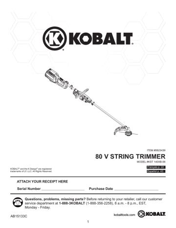 Kobalt Kst Xb User Manual Manualzz