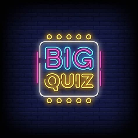 Premium Vector Big Quiz Neon Signs Style Text Vector