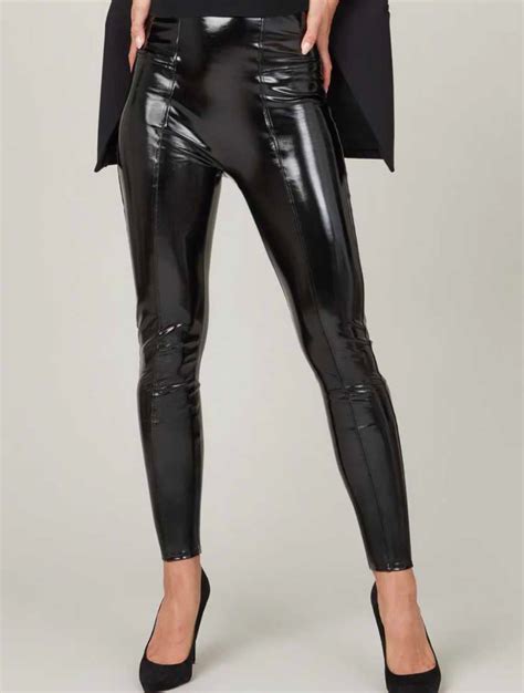 Spanx Faux Patent Leather Leggings In Classic Black Jayne Boutique