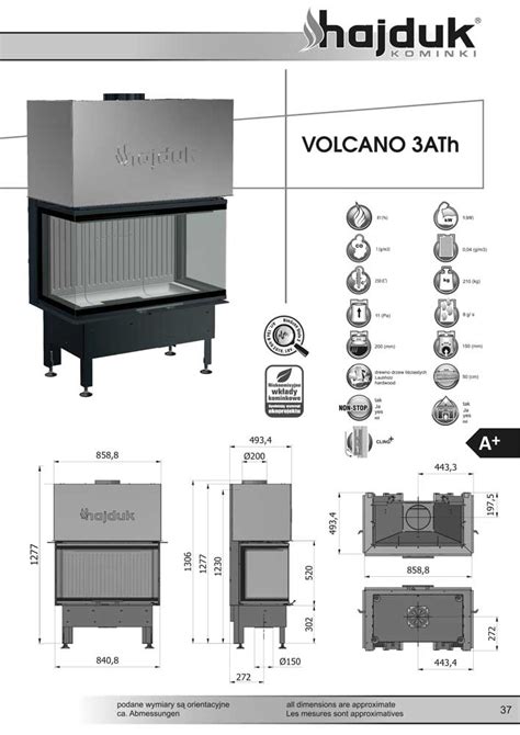 Hajduk Kamineinsatz Volcano Ath Seitig Einsehbar